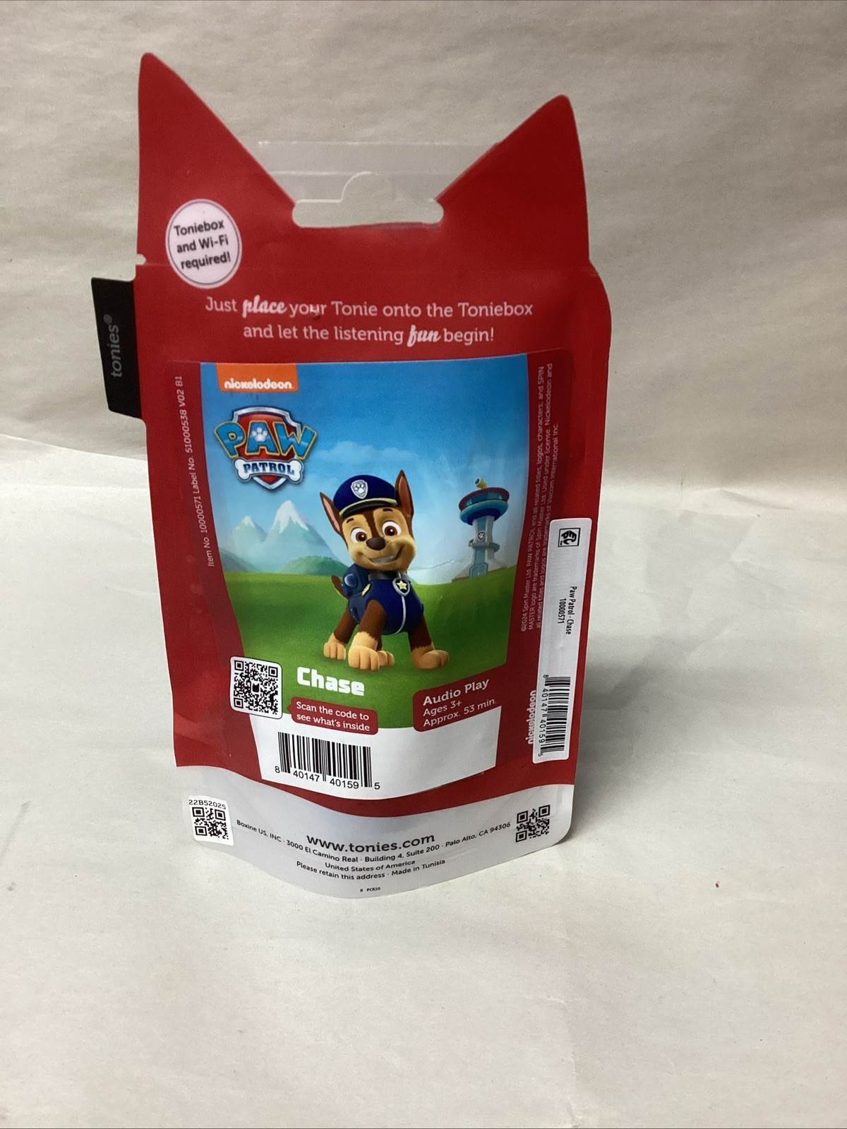 Paw Patrol Chase Tonie Audio Play Character – Tonies – Brand New!