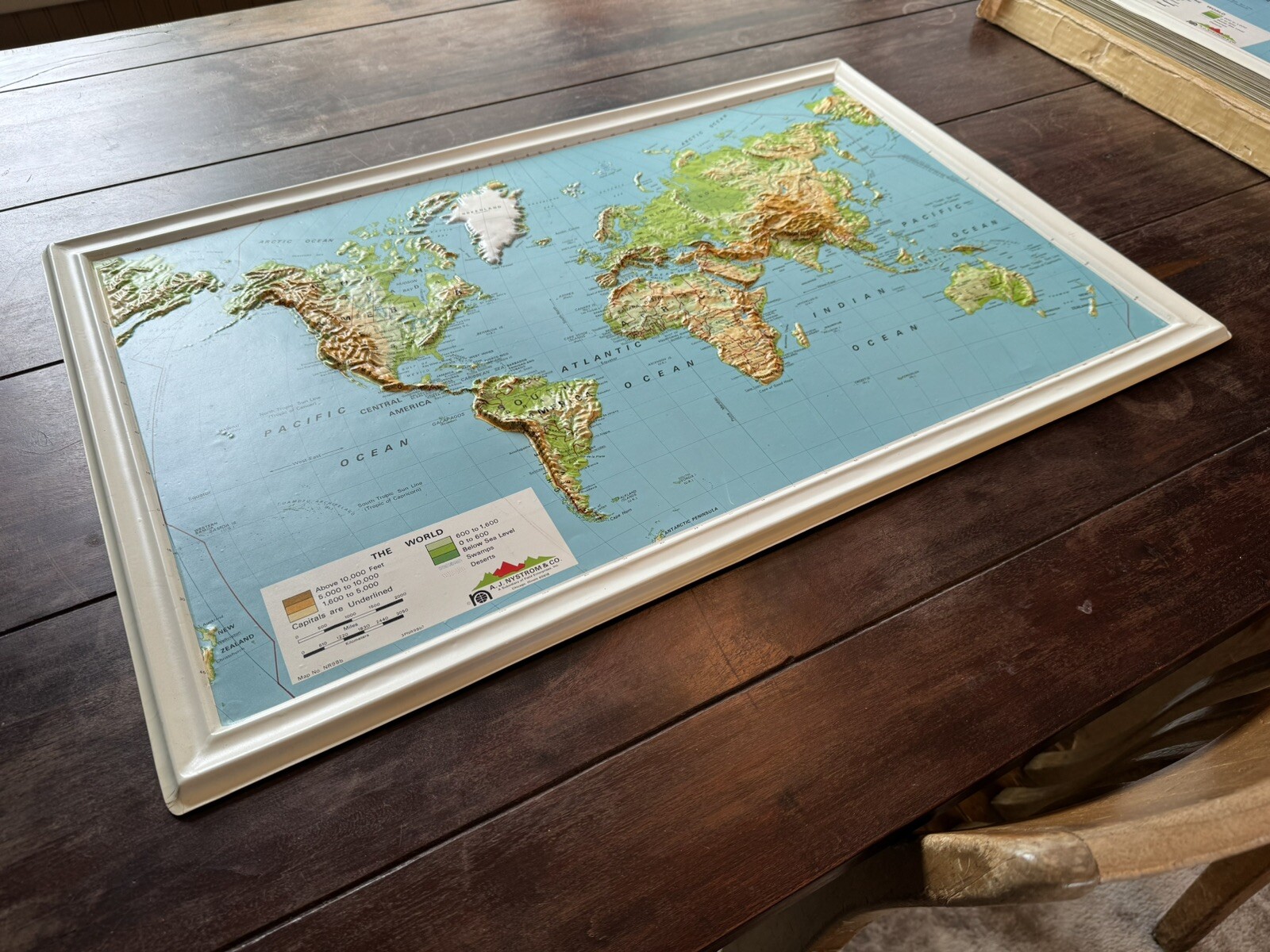 Lot Of 27 Vintage A.J. Nystrom & CO. Raised Relief World Map NOS!! SHIPS FREE!!