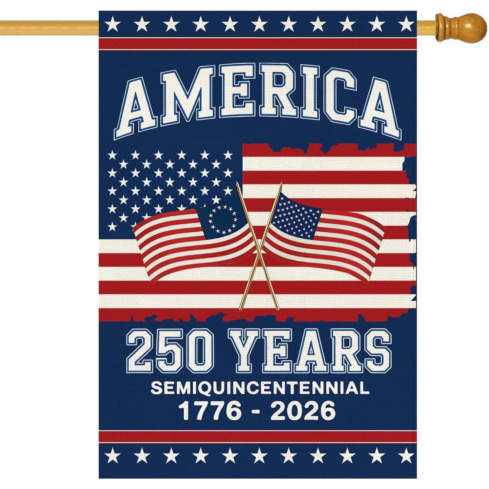 Baccessor 250th Anniversary America House Flag 28×40 Inch Double Sided,250 An…