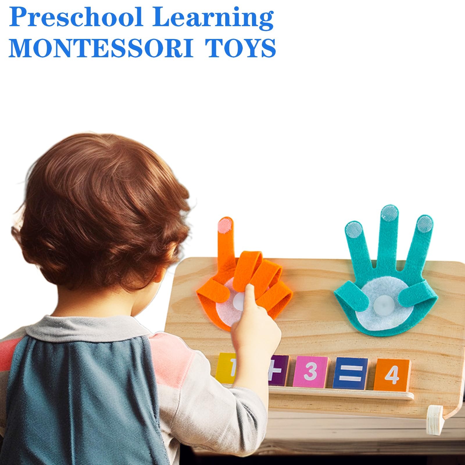 Montessori Toys for 3 4 5 Year Old,Double-Sided Preschool Blue, Orange