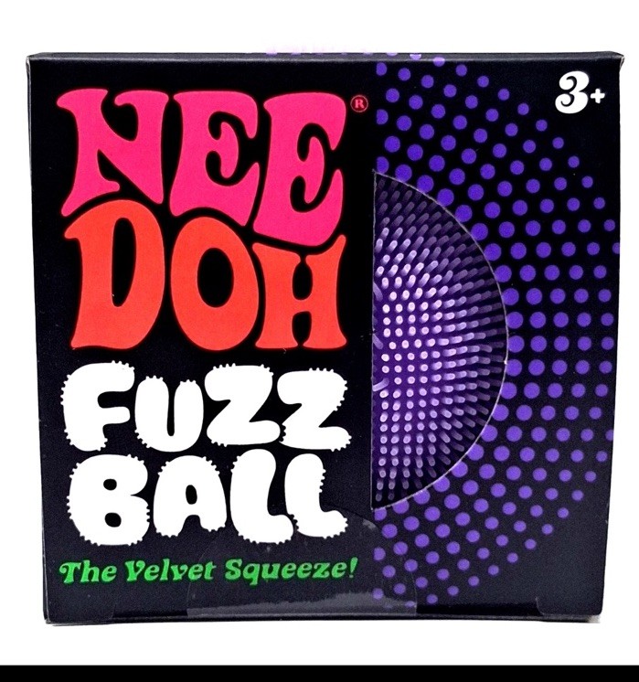 Schylling NeeDoh Fuzz Ball The Velvet Squeeze Squishy Sensory Toy Purple New