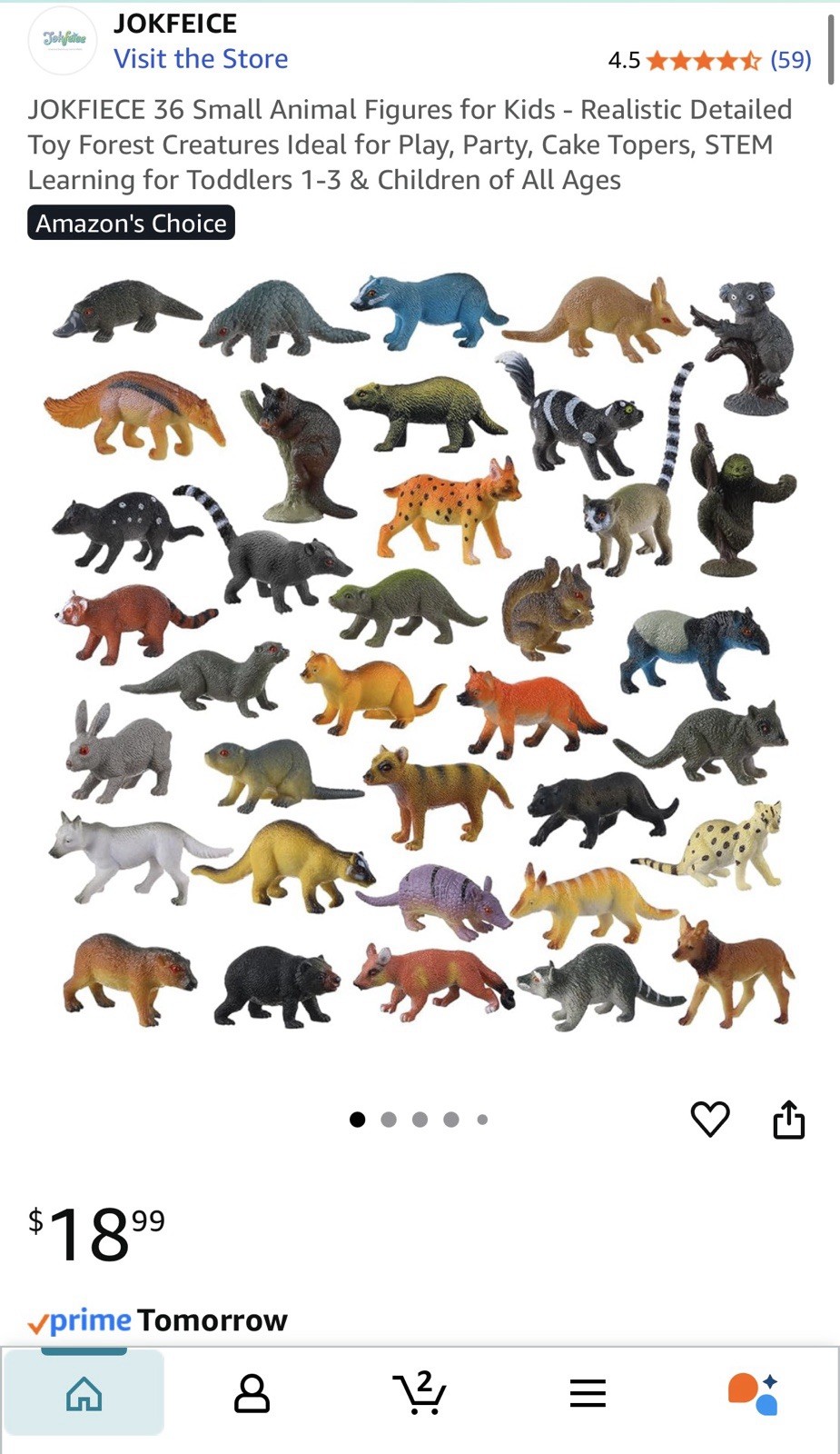 36PCS Small Animal Figures for Kids – Realistic Forest Toys Set,…