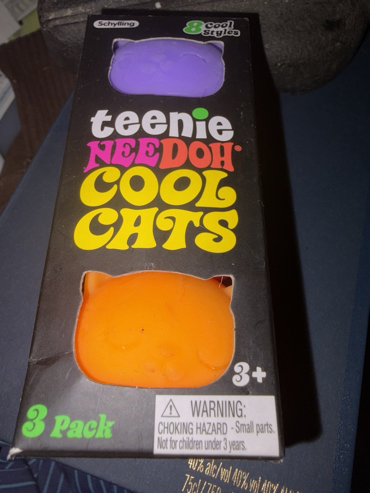 Teenie Needoh Cool Cats 3 Pack Schylling Colorful Squishy Collectibles Sealed