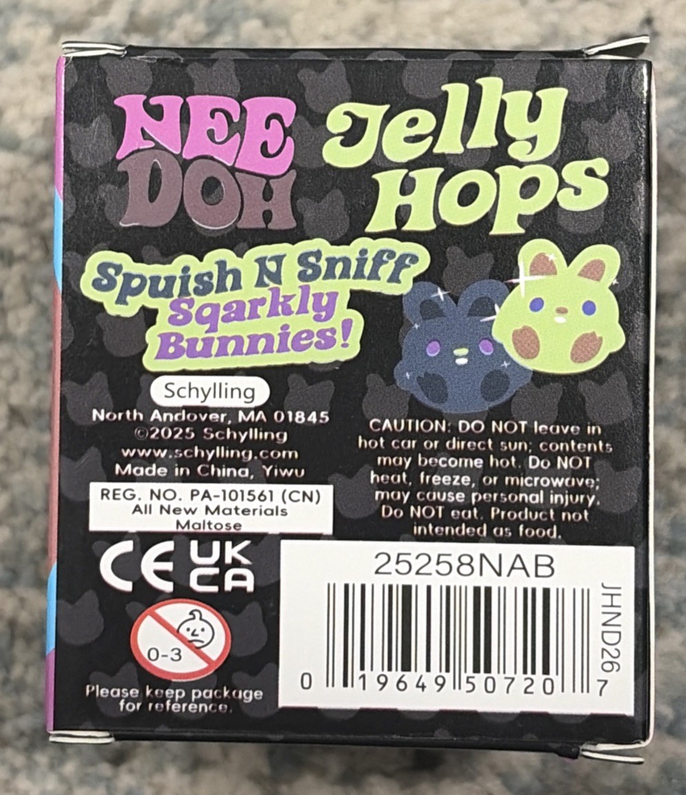 NeeDoh JellyHops Yellow Glitter Bunny Squish N Sniff Scented Squish Easter Bunny