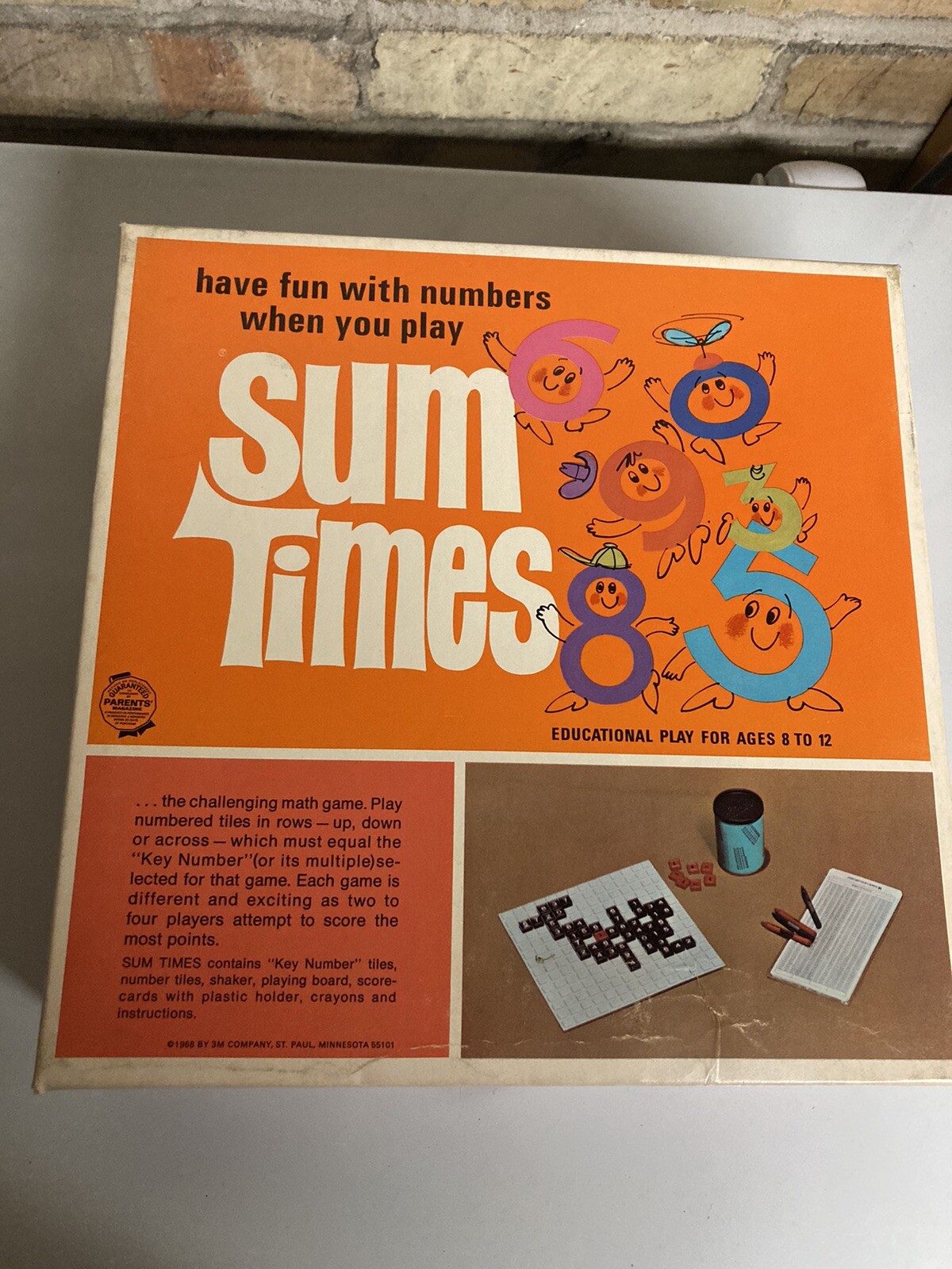 Sum Times Vintage Math Board Game 1968 Classic eduPLAYtional Game 2 Ed VHTF Read