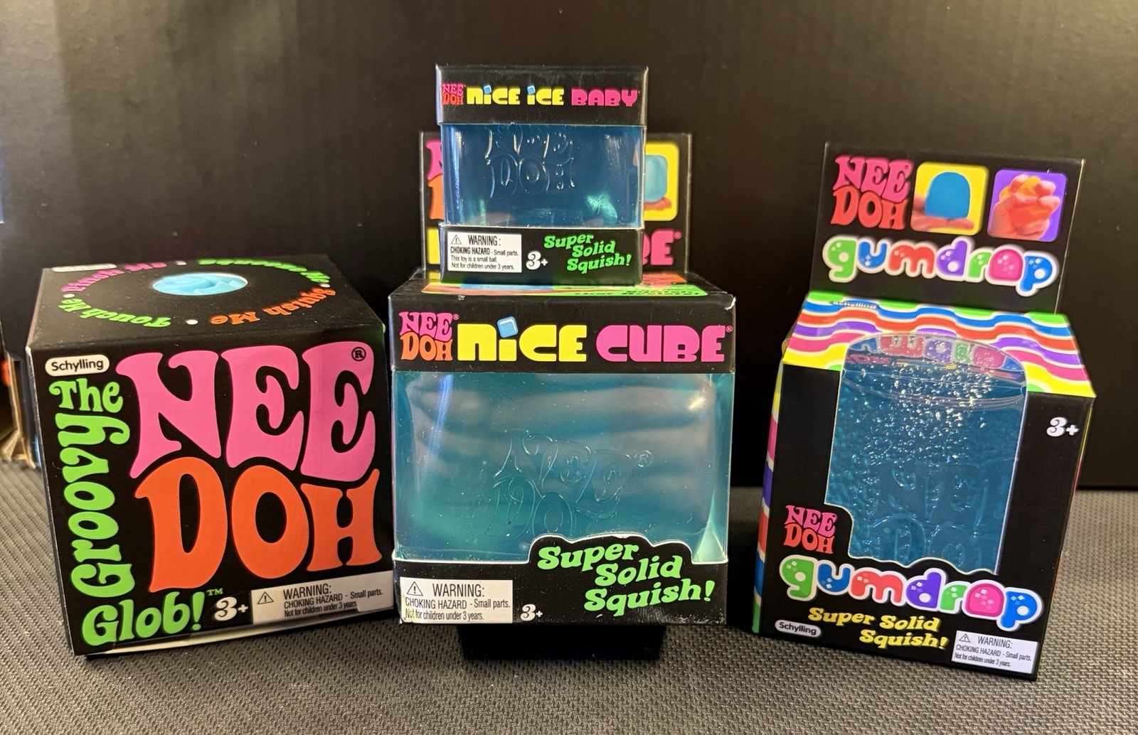 NeeDoh Squishy BUNDLE LOT 4- Viral Tiktok Authentic Schylling Nee Doh! BLUE