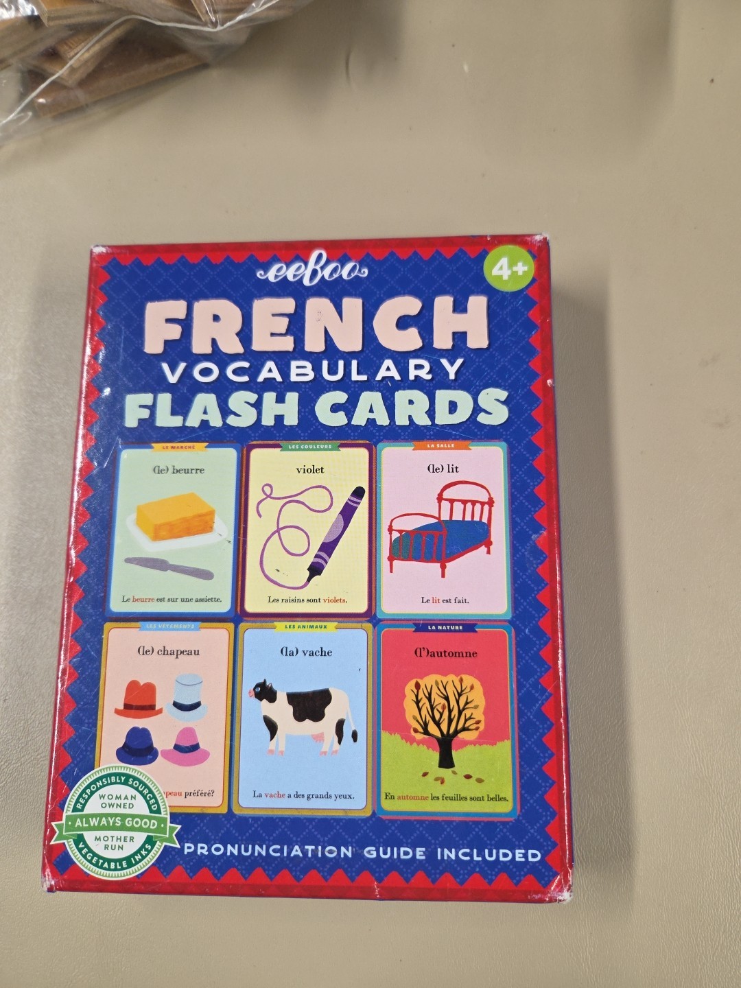 eeBoo: French Vocabulary Flash Cards 56 Cards and Pronunciation Guide Included