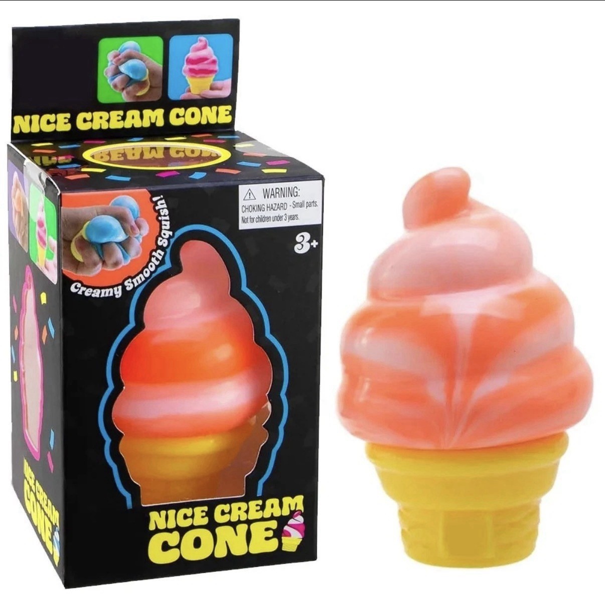 NeeDoh Orange Nice Cream Cones Stress Toy Fidget Squeeze Super Squish