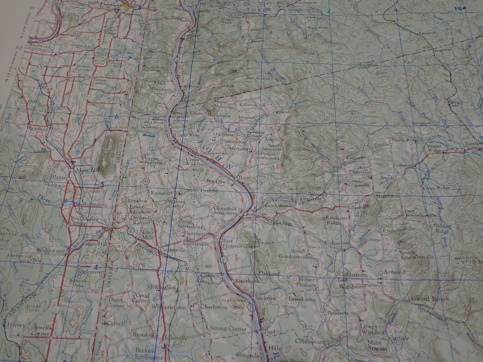 Hubbard Scientific Raised Relief Map Unframed 29″ Woodstock Maine NL 19-6