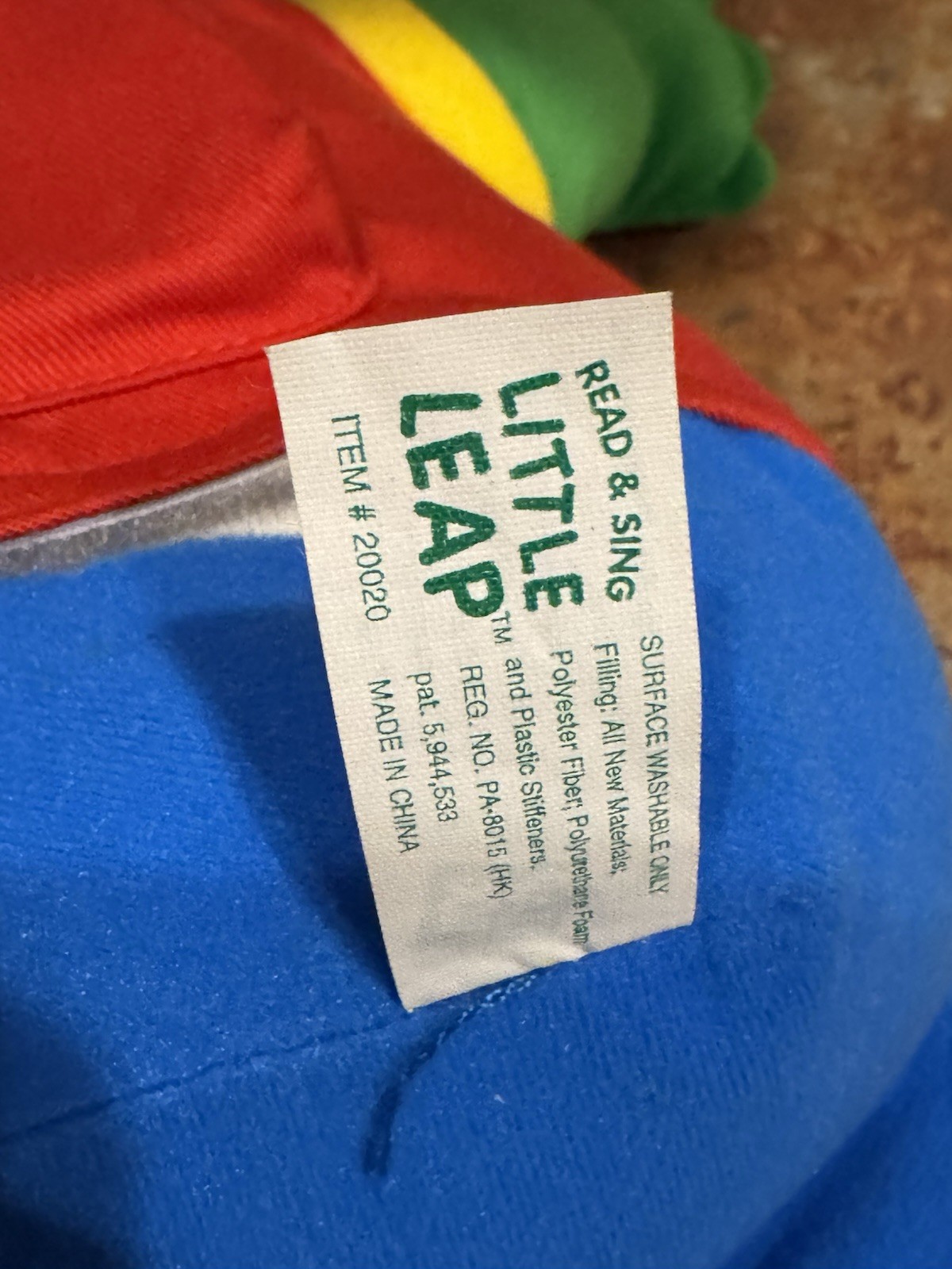 2000 Vintage”Leap Frog Sing & Read Little Leap interactive 18” Plush WORKS VGC