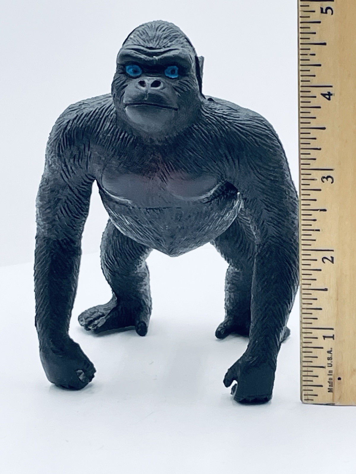 VTG 1987 Rubber Hard Plastic GORILLA APE Toy Figure Zoo Wild Animal Safari