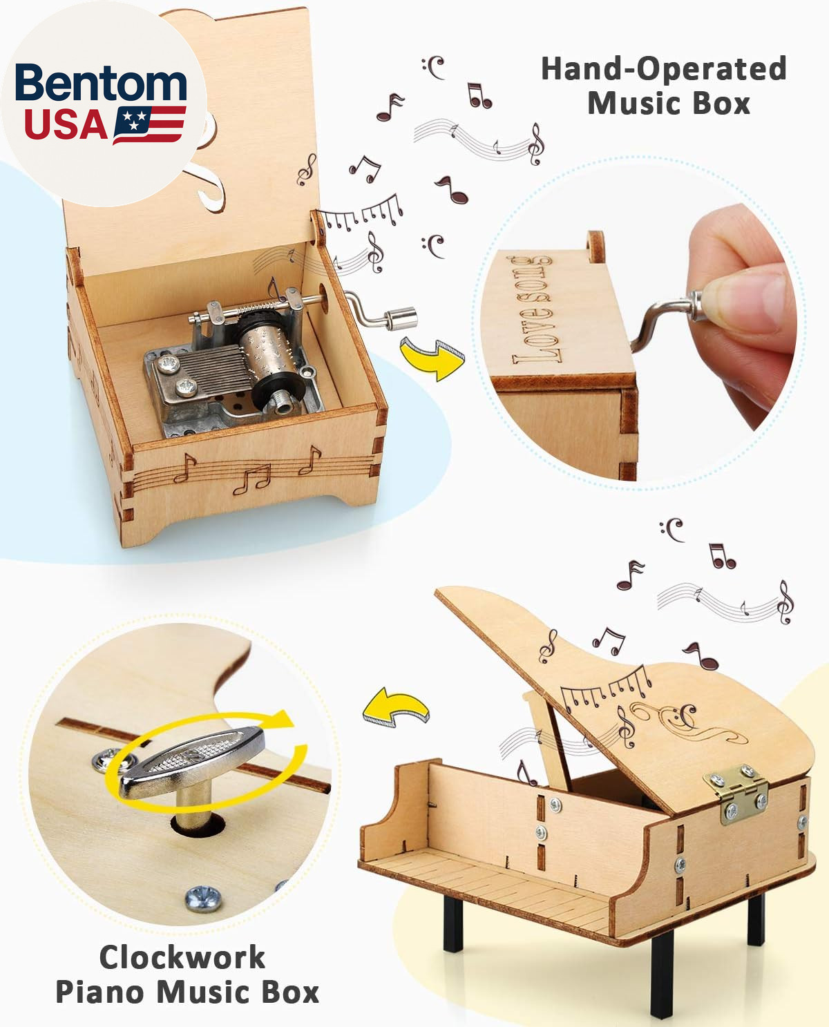 4 Set STEM Kits for Kids Ages 8-10 10-12, Toys for Ages 8-13, Music Box, Robot 3