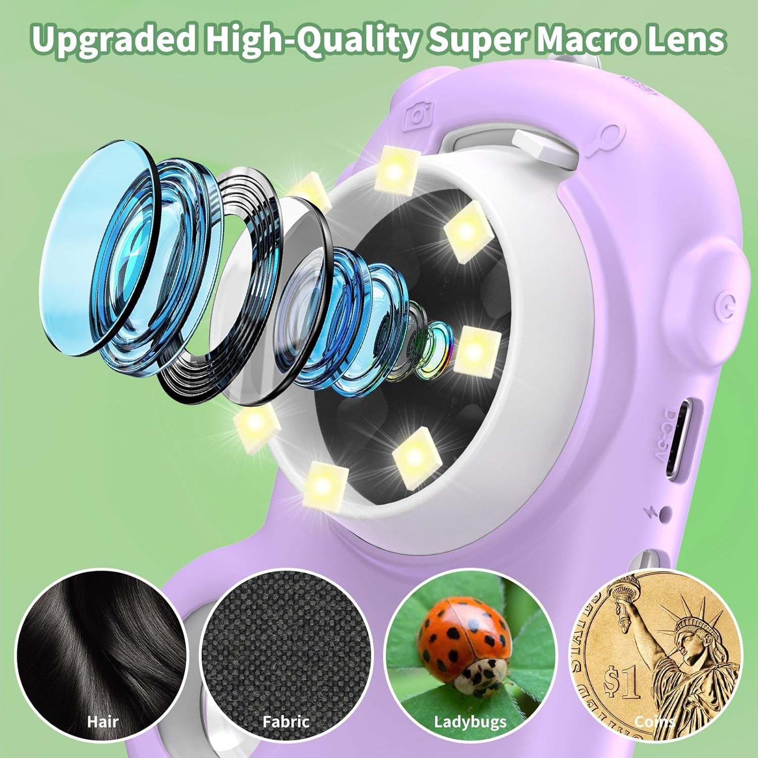 Microscope for Kids Handheld Mini Portable Digital Rechargeable 1000X Boy Girls