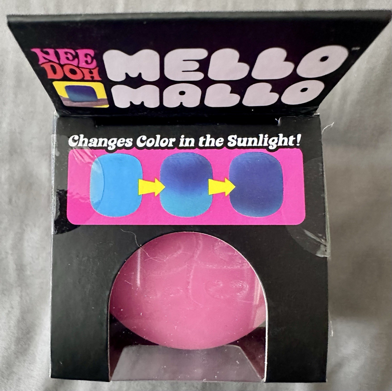 NIB Nee Doh Pink Mello Mallo Squishy Stress Anxiety Fidget Color Changing Toy