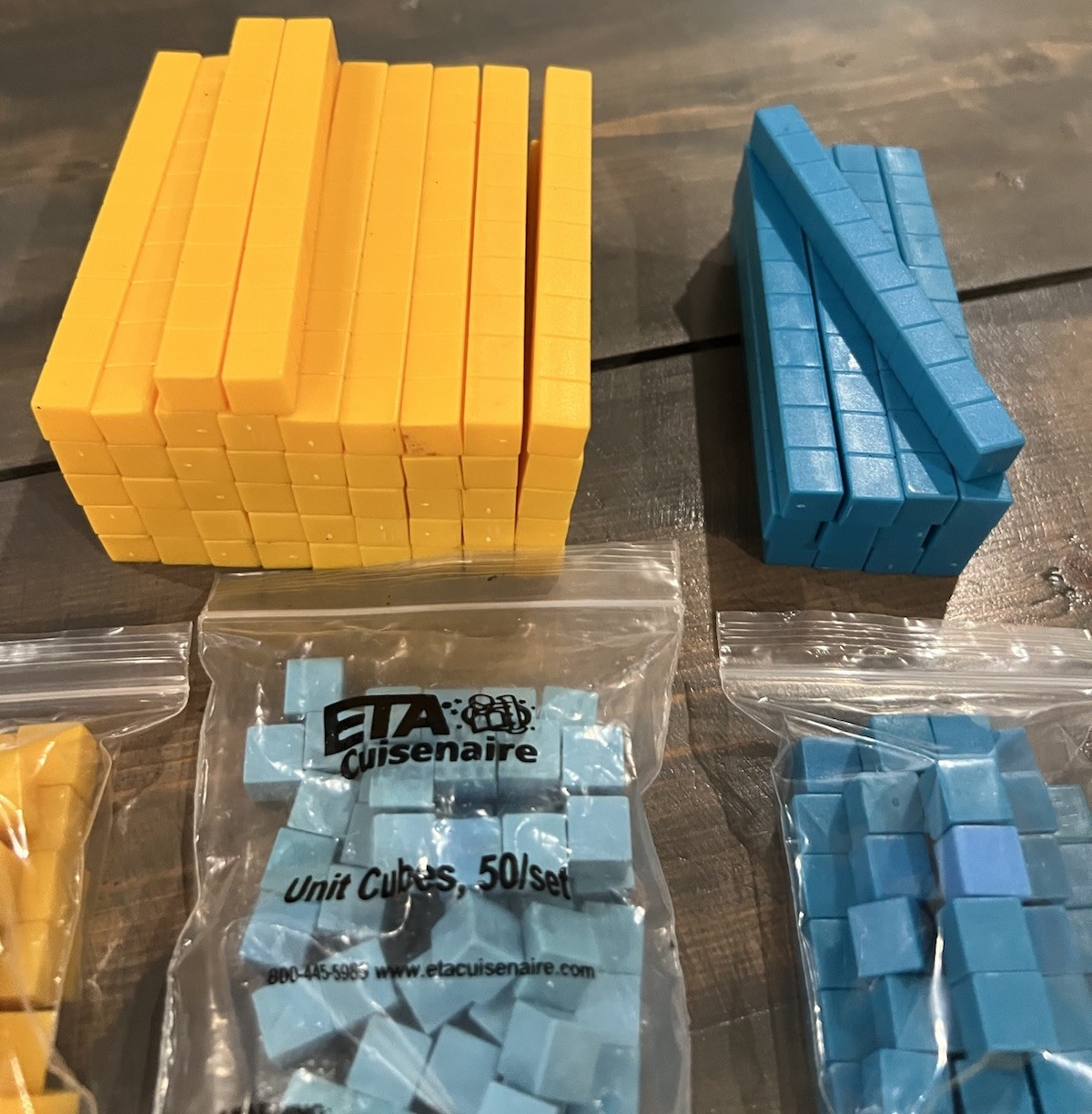 ETA Cuisenaire Math Manipulatives Color Flats Rods Unit Approx Over 210 Pieces