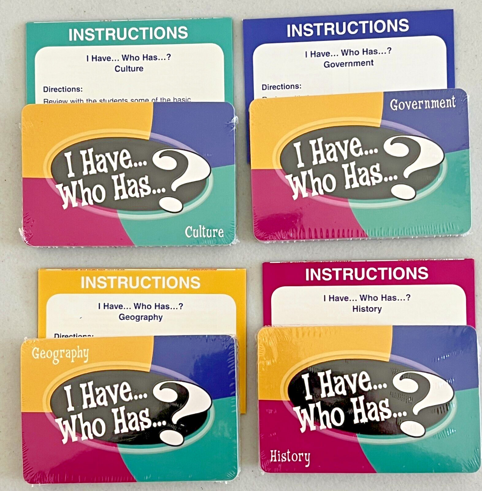 I Have..Who Has? Social Studies Grade 4 Card Game Government Geography Culture