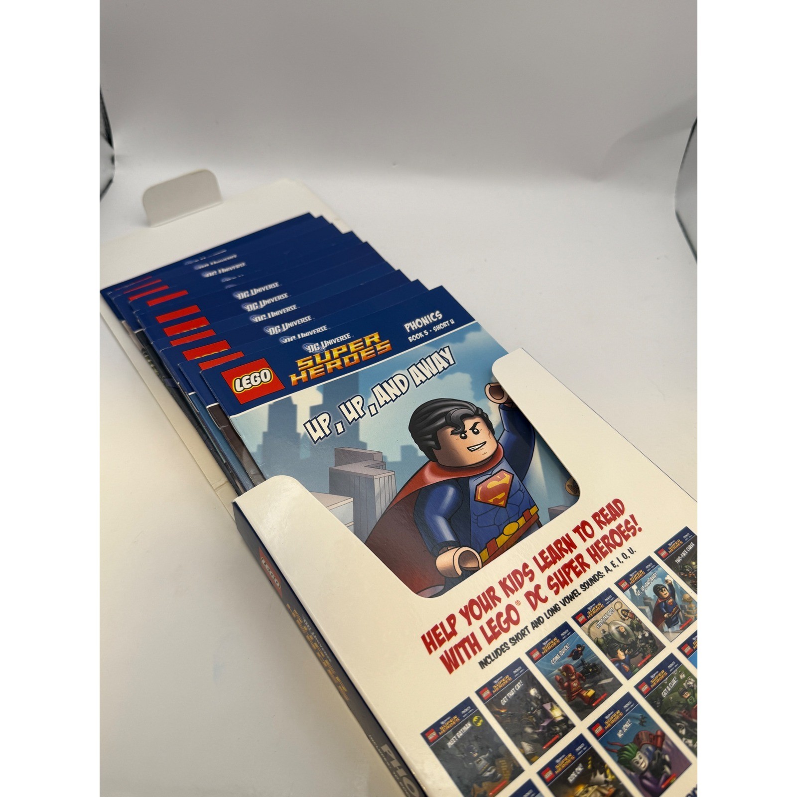 LEGO DC Universe Super Heroes Phonics Scholastic 10 Books 2 Workbooks Set Batman