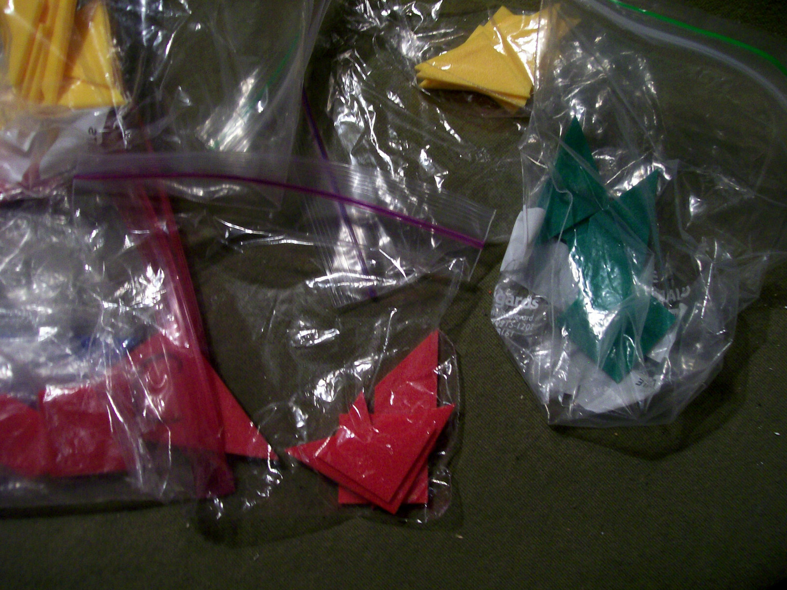 Primary Colors Geometric Plastic Pieces ~ Red Yellow Green Blue Triangle Square