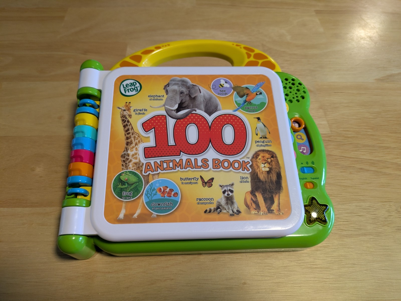 Leap Frog 100 Animals Book – Green Zoo Safari Woodland English/ Spanish speaking