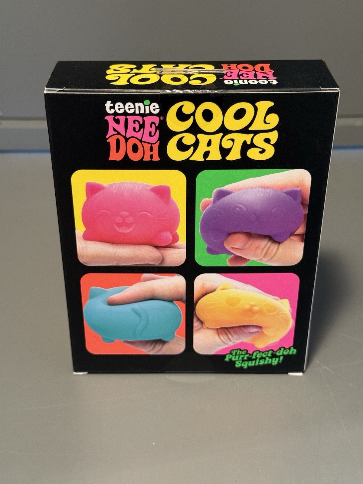 Nee Doh NIB Authentic Teenie Cool Cats 4 Colors Pink Purple Green Orange HTF ▶️