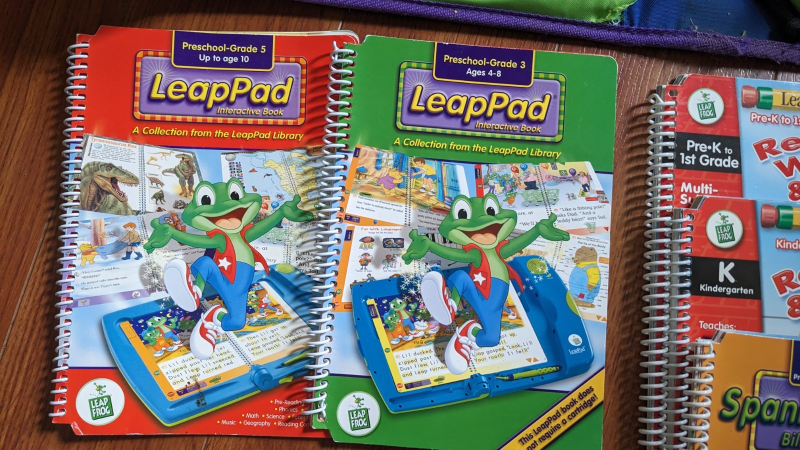 LeapFrog LeapPad Plus Writing LOT Books Cartridges Phonics Reading AUDIO FLAW