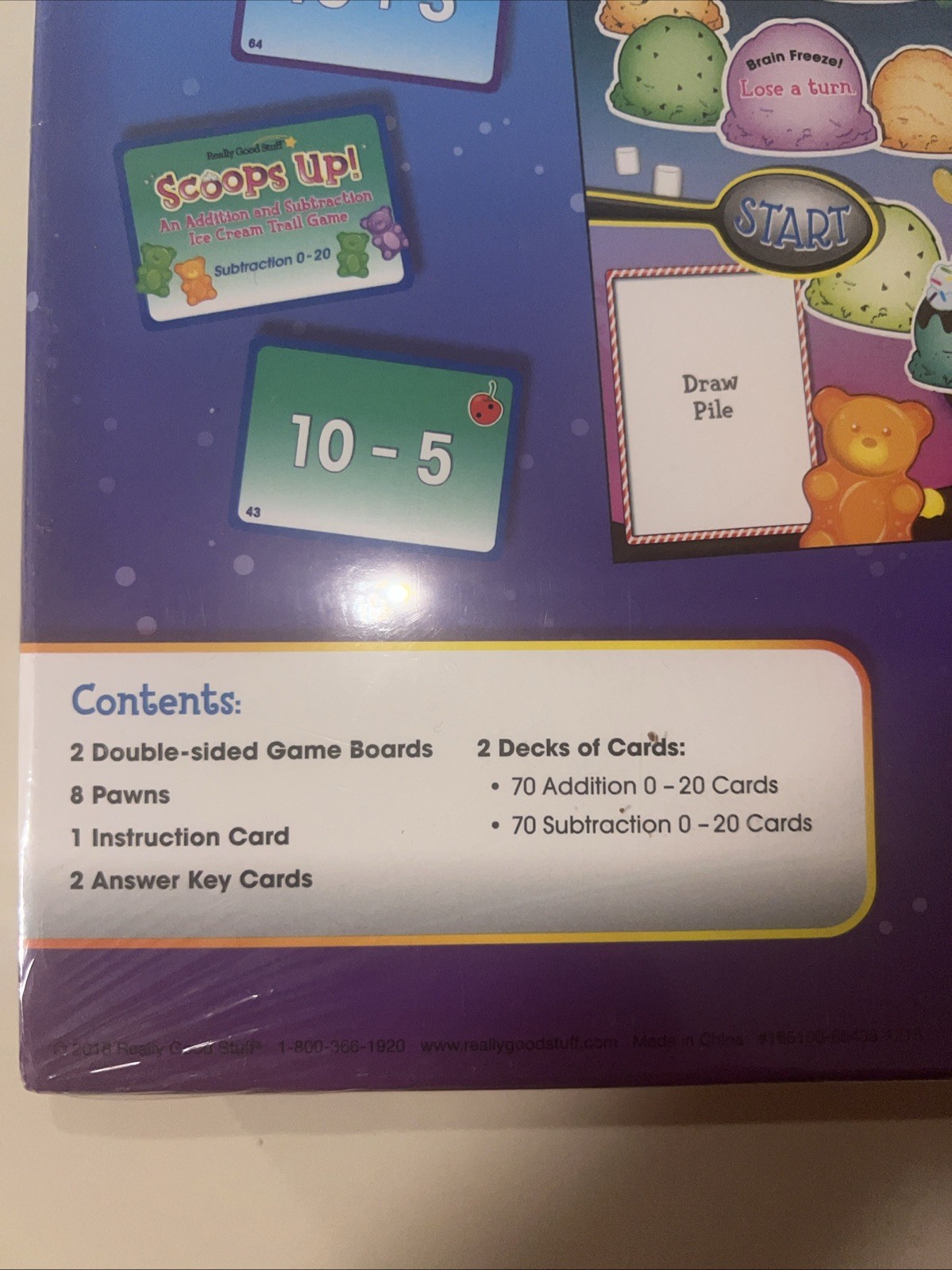 Really Good Stuff Scoops Up! Addition and Subtraction Game Ages 5 + New