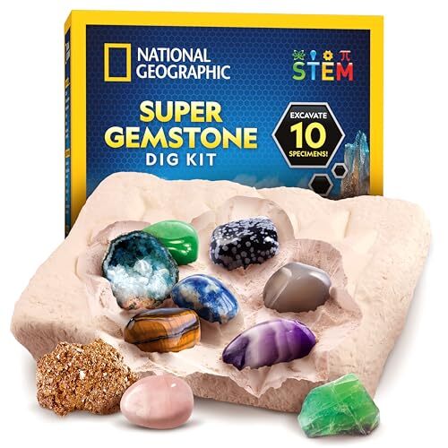 Learning Science Gifts For Kids Boys Girls Real Gem Crystal Kit Nat Geo Gemstone