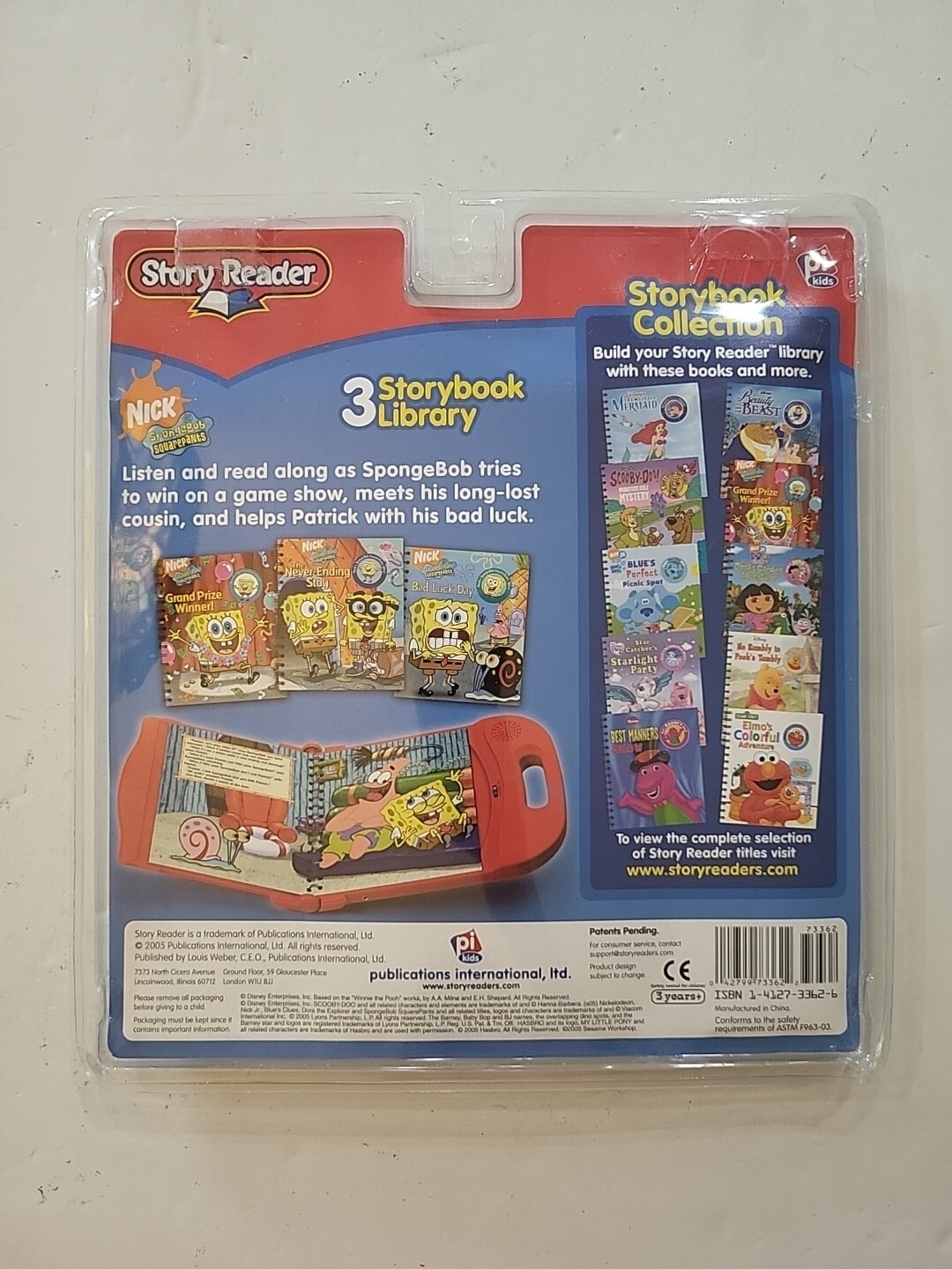 Story Reader 3 Storybooks SPONGEBOB SQUAREPANTS Nick Jr NEW SEALED 2005 PI Kids