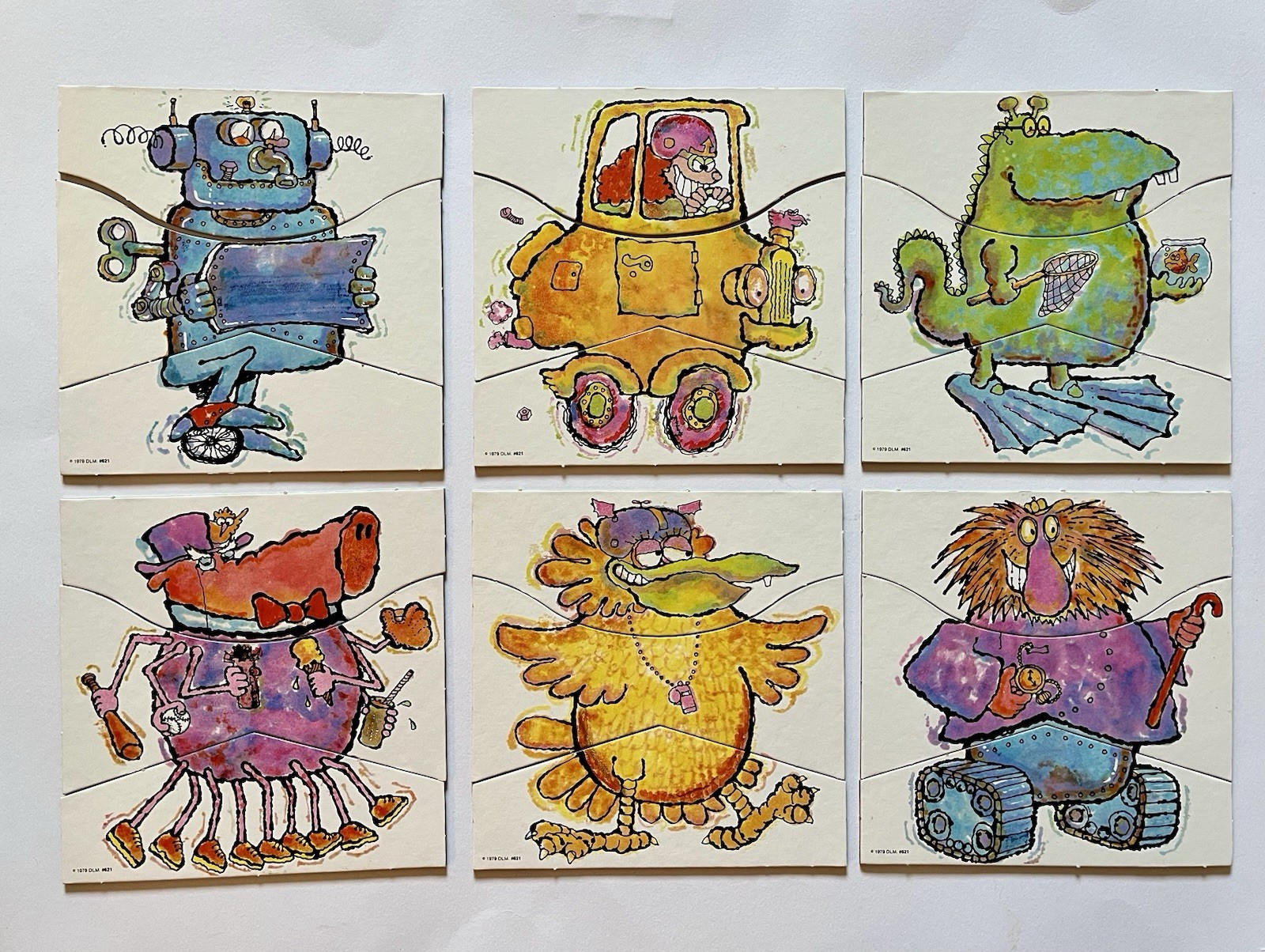 Vintage 1979 Developmental Learning Materials Mix and Match Monster Puzzles #621