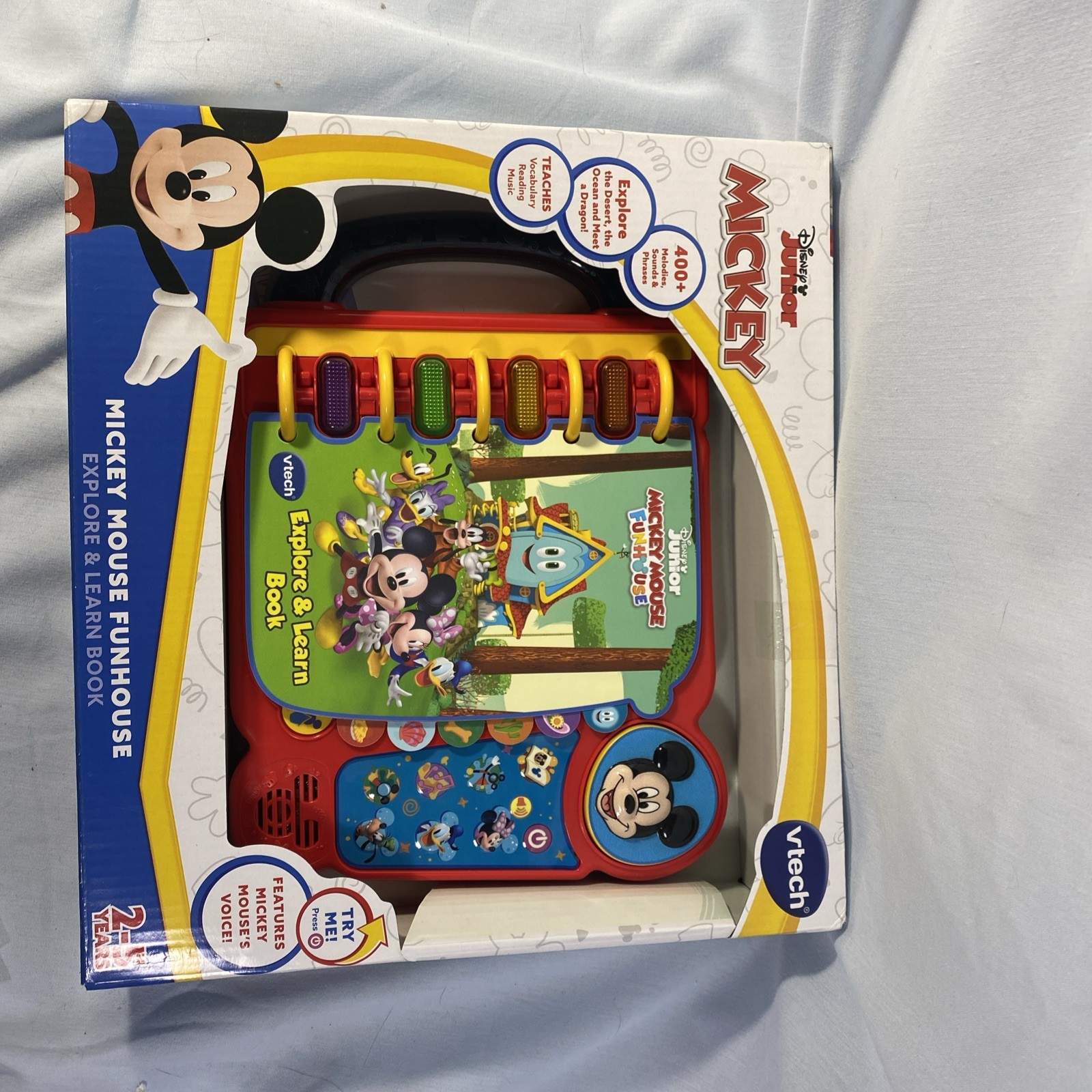VTech Disney Junior Mickey Mouse Funhouse Explore & Learn Book 2-5 Yrs – New