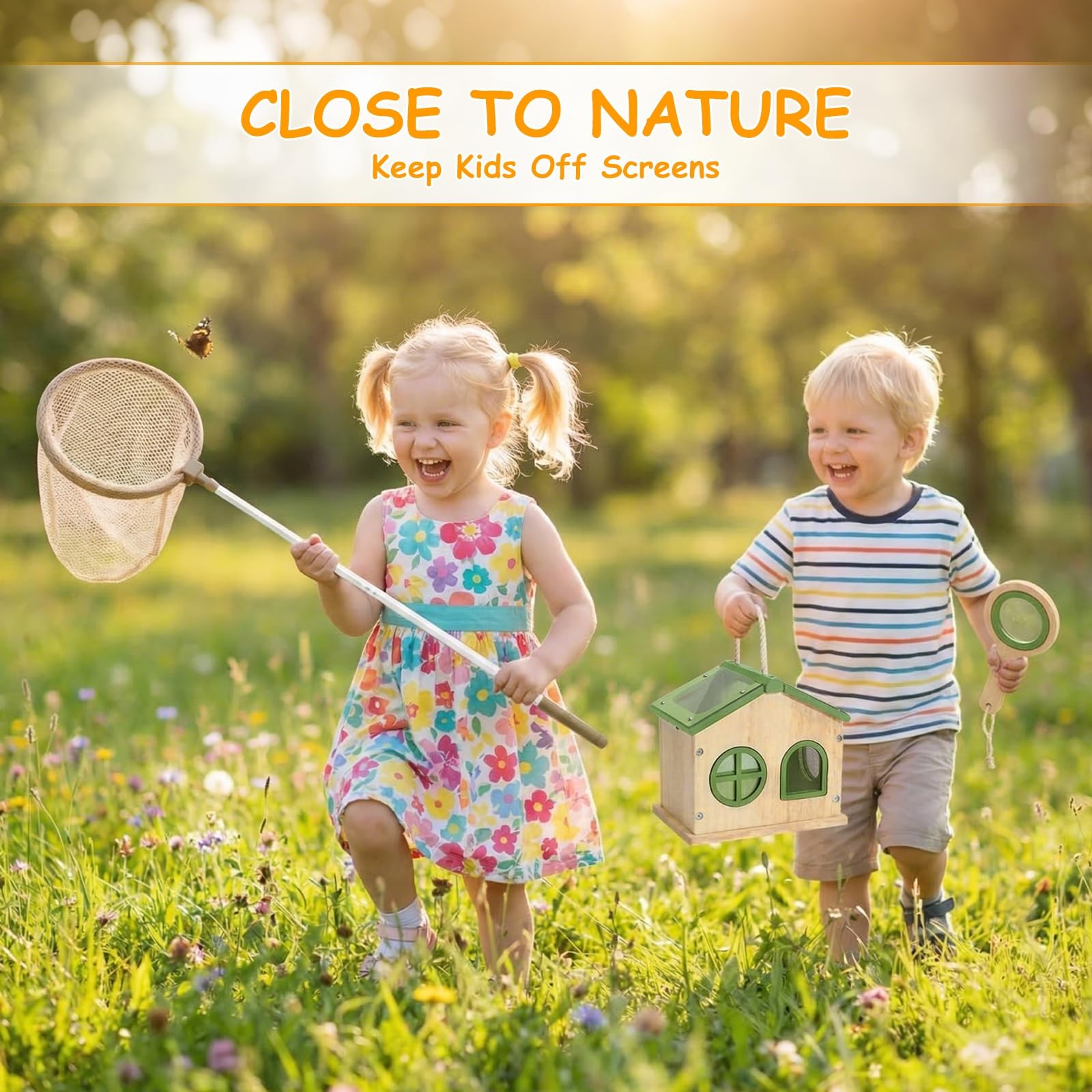 SainSmart Jr. Bug Catcher for Kids Wooden Bug Habitat with Magnified Viewer,…